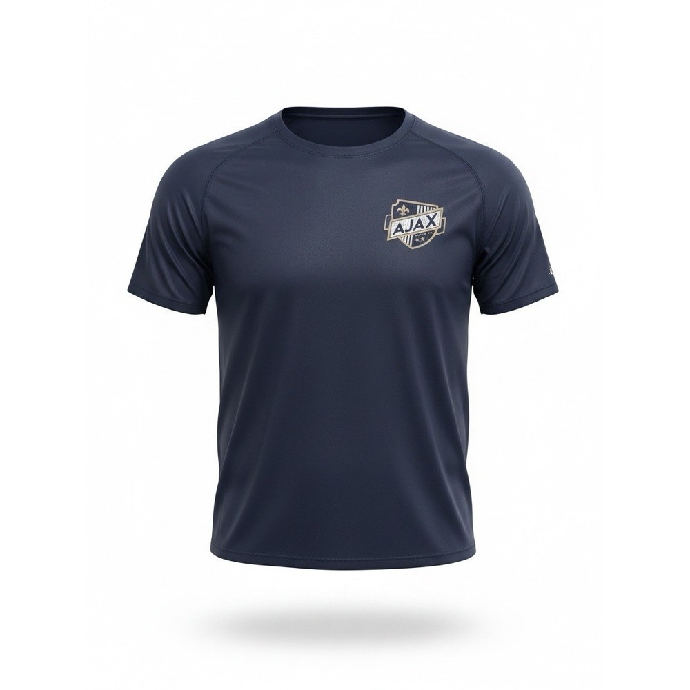 Badger Sport AJAX Elite FC Mens Large Navy Blue Soccer Athletic Shirt 4120